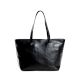 Black Tote Adorned With Golden Floral Bird Embroidery