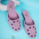 Pastel Pink Mules with Playful Comfort Patterned