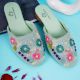 Handmade Soft Pastel Handmade Floral Mules for Women
