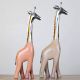 Rustic Giraffe Sculpture Pair Wood Metal Decor Pair Of 2