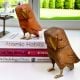Handcarved Wooden Owl Figurines Sculpture Pair Of 2