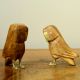 Handcarved Wooden Owl Figurines Sculpture Pair Of 2