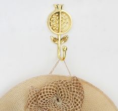 Golden Handmade Pomegranate Design Iron Wall Hook