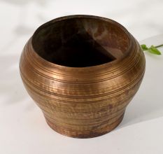 Antique Brass Pot Handmade Vintage Vessel for Floral Decoration