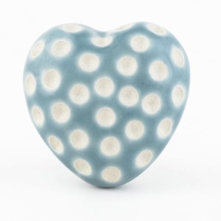 Grey Heart Etched Ceramic Knob