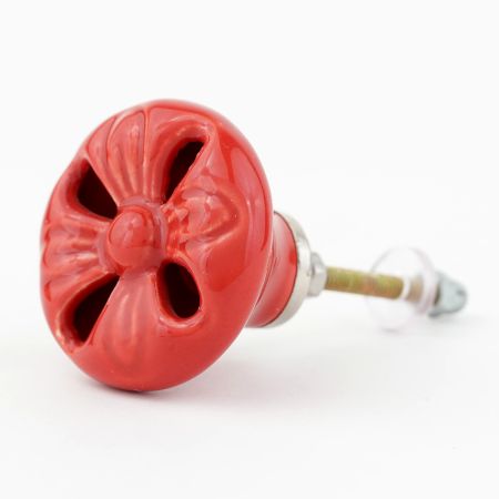 Red Flower Ceramic Dresser Knobs Online