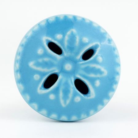 Turquoise Flower Ceramic Cabinet Knobs Online