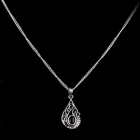 92.5 Sterling Silver Black Onyx Stylish Pendant Jewelry