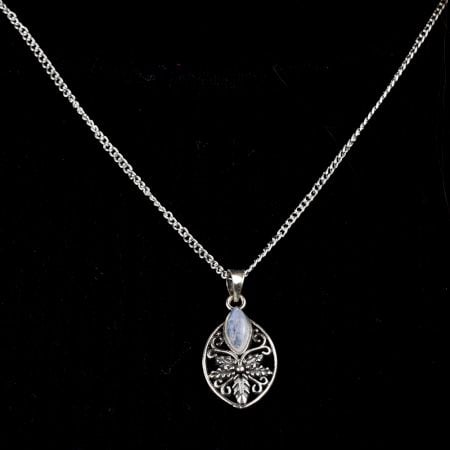 Starry Flower 92.5 Sterling Silver Pendant Jewelry With White Stone