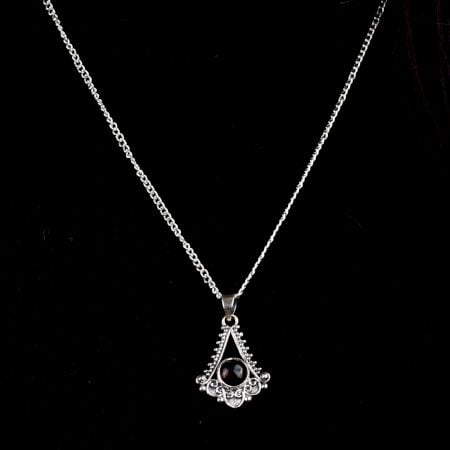 Triangular Spiral Design 92.5 Sterling Silver Pendant Necklace