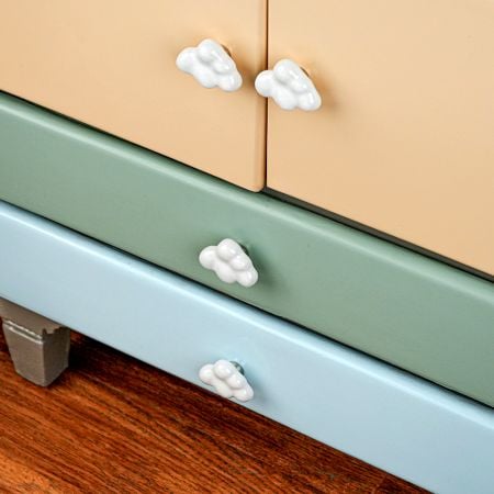 White Handmade Ceramic Cloud Shape Drawer Knob