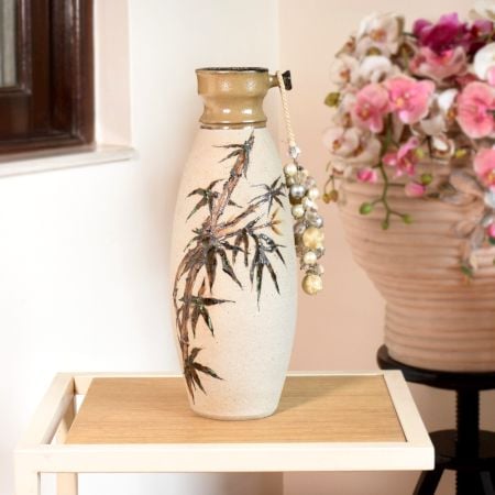 Handmade Ceramic Bamboo Vase by Artist Meena Vohra