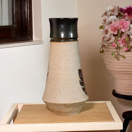 Handcrafted Ceramic Leaf Vase by Artist Meena Vohra