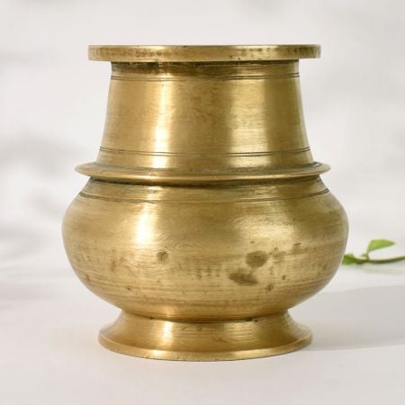Handmade South Indian Vintage Brass Pooja Water Pot for Rituals