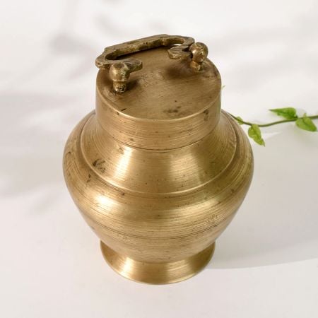 Vintage Brass Ganga Jal Pot Handmade South Indian Kamandal