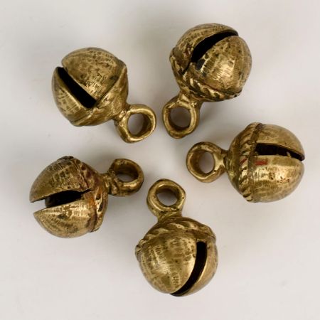 Handmade Vintage Cow Bell from Northern India Made of Bell Metal in Set of 5