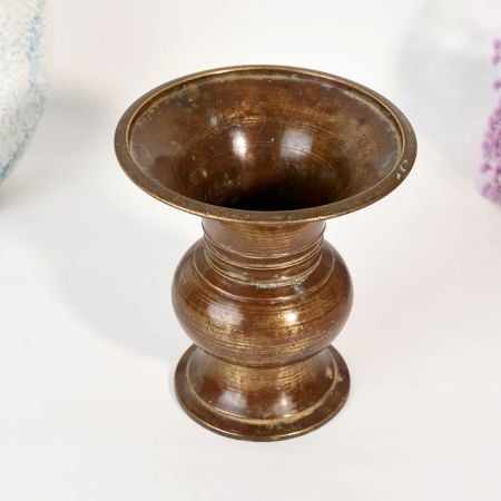 Handmade Brass Holy Pot Vintage South Indian Decor Accent