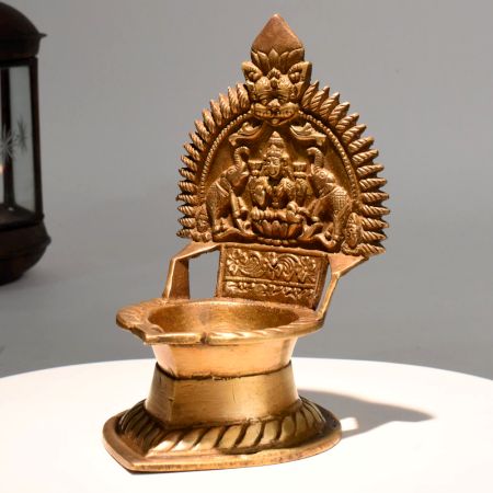 Handmade Brass Gaja Laxmi Deepam for Puja and Meditation