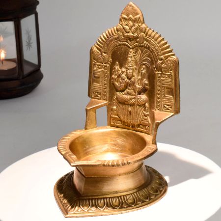 Handcrafted Brass Kamakshi Amman Vilakku Puja Oil Lamp