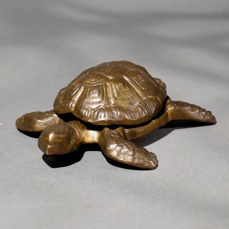 Antique Finish Brass Turtle Box in English Art