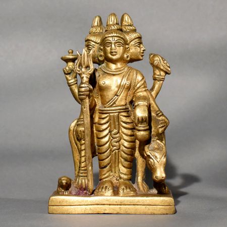 Handmade Brass Lord Dattatreya Divine Statue for Prayer Room