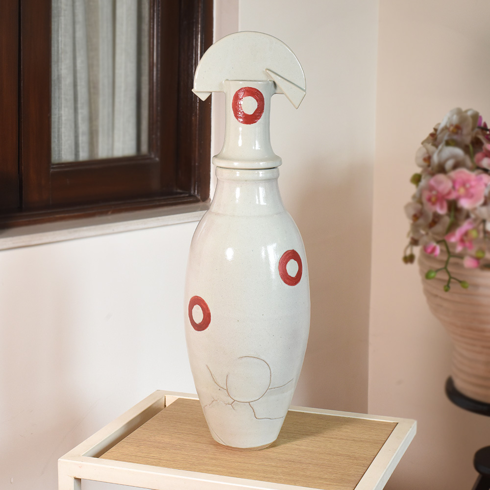 Premium Ceramic Circle Vase by Artist Meena Vohra