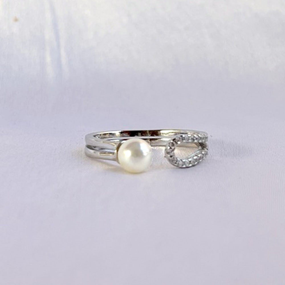 Indianshelf 925 Sterling Silver Pearl Adjustable Ring Hallmarked