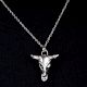 Buffalo Skull Face 92.5 Sterling Silver Pendant
