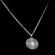 92.5 Sterling Silver Pearl in Round Engraved Pendant