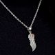 Brown Stone 92.5 Sterling Silver Feather Pendant