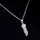 Moonstone Feather 92.5 Sterling Silver Pendant Jewelry