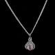 Peach Stone Teardrop Engraved 92.5 Sterling Silver Pendant Jewelry