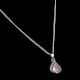 Peach Stone Teardrop Engraved 92.5 Sterling Silver Pendant Jewelry