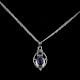 Purple Stone Wired Oval  92.5 Sterling silver Pendant Jewelry