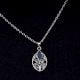 Starry Flower Blue Stone 92.5 Sterling Silver Pendant Jewelry