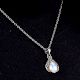 Teardrop Moonstone Embedded 92.5 Sterling Silver Pendant Jewelry