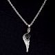 Black Stone Teardrop Feather Embedded 92.5 Sterling Silver Jewelry