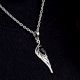 Black Stone Teardrop Feather Embedded 92.5 Sterling Silver Jewelry
