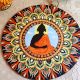 Handpainted Meditating Buddha Mandala Wooden Wall Art