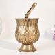 Vintage Brass Decorative Bucket with Handle for Floral Display