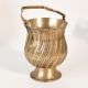 Vintage Brass Decorative Bucket with Handle for Floral Display