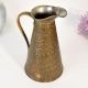 Handmade Vintage Brass Decorative Jug with Textured Design