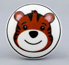 Tiger Face Flat Ceramic Knob
