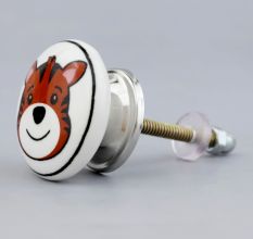 Tiger Face Flat Ceramic Knob