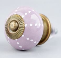 Purple Ceramic Floral Cabinet Knob