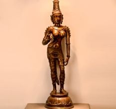Handcrafted Brass Dancing Lady Statue – Traditional Indian Classical Art Home Decor Idol