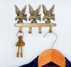 Golden Handmade Brass Eagle Wall Hook