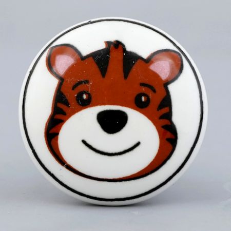 Tiger Face Flat Ceramic Knob