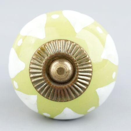 Lime Heart Ceramic Drawer Knob