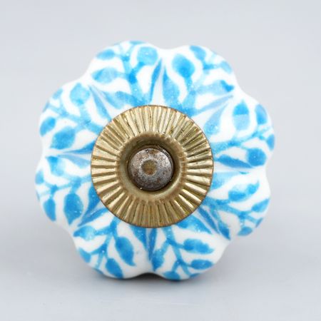 Turquoise Leaf Medium Knob